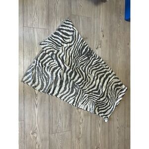 Chico's Scarf Zebra Print 72"x14" Viscose / Cotton Black / White